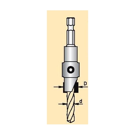 Grąžtas/zenkuotė 5,0x14 mm d-6.35 mm AS45014D