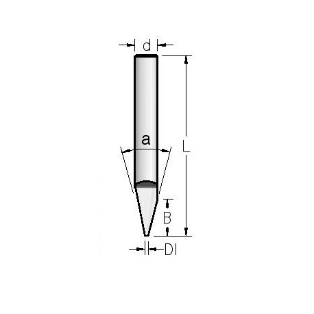 D-6 mm d-0,1 mm B-14 mm kampas 90" L-40 mm 