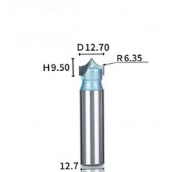 R 6,35 D-12,7 mm B-9,5 mm d-6,35 mm